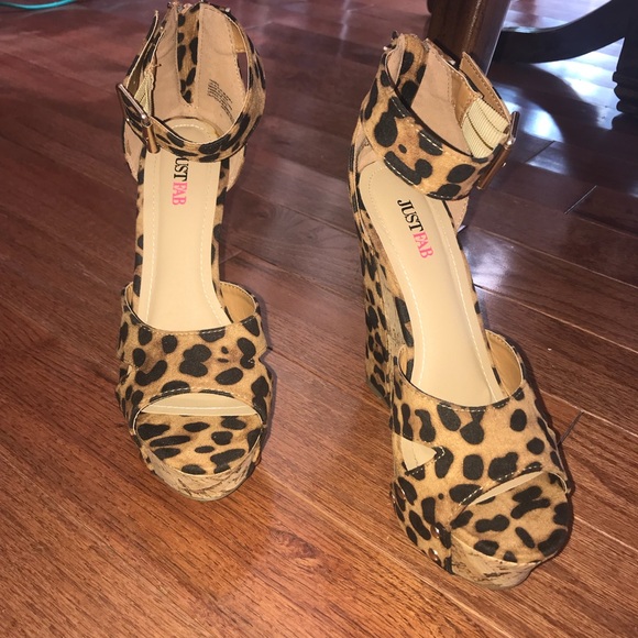 JustFab Cheetah Print Wedges - Picture 2 of 5